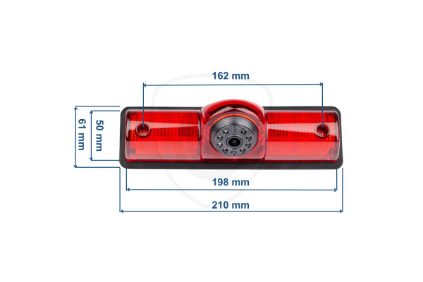 Retrocamera universale con luce di stop per camper e furgoni