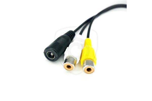 Adattatore 4-PIN maschio / 2x RCA femmina + alimentazione femmina Adattatore 4-PIN maschio / 2x RCA femmina + alimentazione femmina