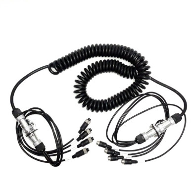 Adattatore flessibile 4-PIN per il collegamento delle telecamere con rimorchio o semirimorchio maschio / femmina Adattatore flessibile 4-PIN per il collegamento delle telecamere con rimorchio o semirimorchio maschio / femmina