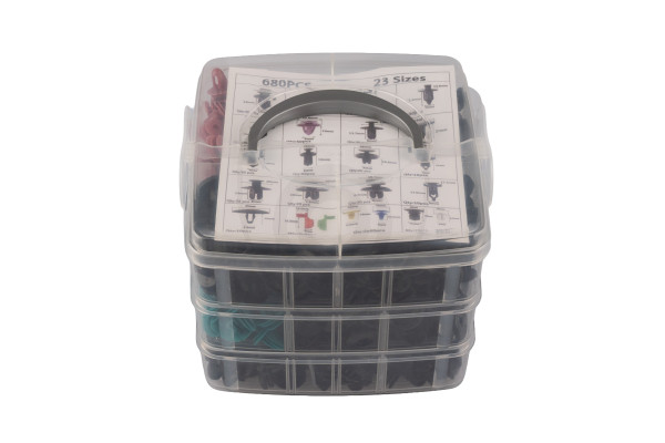 Set di clip e fermagli per auto – 680 elementi di fissaggio + 45 utensili e accessori