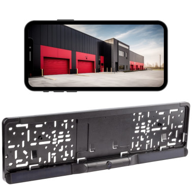 Supporto per targa con telecamera di retromarcia wireless solare con connessione al telefono mobile