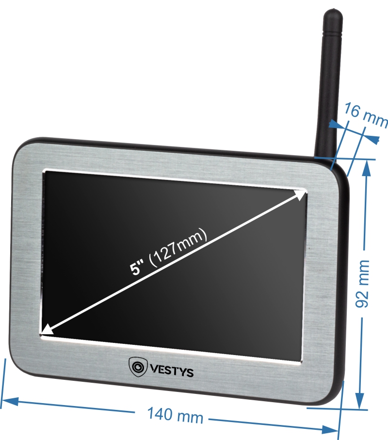 set wireless solare telecamera AHD dimensioni 5 pollici