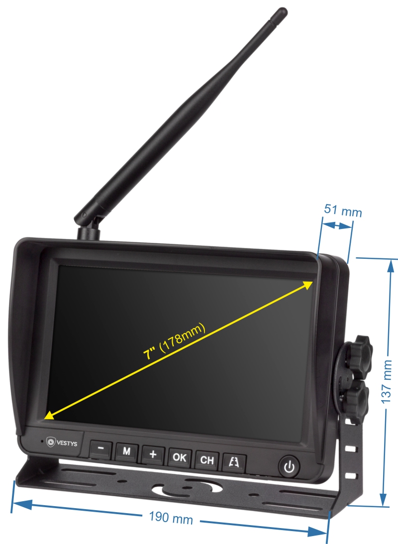 set wireless solare telecamera AHD dimensioni 7 pollici